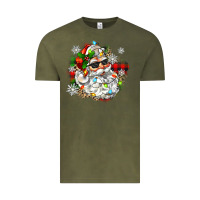 Vintage Olive santa with sunglasses christmas Vintage Tee - Zillion Design Studio