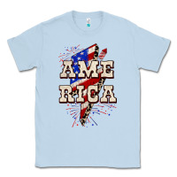Dusty Blue America 4th of July Classic Tee - CowGirlArtShop