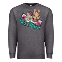 Charcoal Heather he is risen cross rabbit Premium Sweatshirt - BarkalooDesign