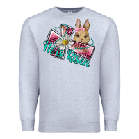 Heather Grey he is risen cross rabbit Premium Sweatshirt - BarkalooDesign