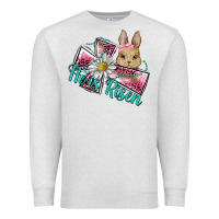 Oatmeal Heather he is risen cross rabbit Premium Sweatshirt - BarkalooDesign