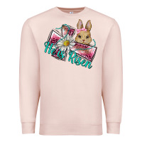 Pale Pink he is risen cross rabbit Premium Sweatshirt - BarkalooDesign