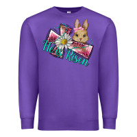Purple he is risen cross rabbit Premium Sweatshirt - BarkalooDesign