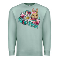 Seafoam he is risen cross rabbit Premium Sweatshirt - BarkalooDesign