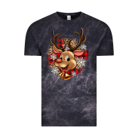 Cloud Black reindeer christmas Vintage Tee - Zillion Design Studio