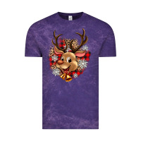 Cloud Purple reindeer christmas Vintage Tee - Zillion Design Studio