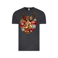 Vintage Black reindeer christmas Vintage Tee - Zillion Design Studio