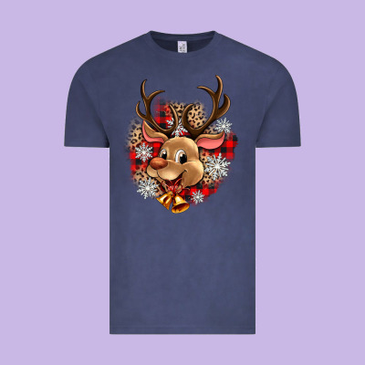 Reindeer Christmas Vintage Tee Designed By Zillion Design Studio