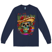 Navy mexican skeleton Long Sleeve Tee - CTS Tumbler Store
