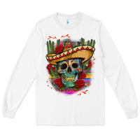 White mexican skeleton Long Sleeve Tee - CTS Tumbler Store