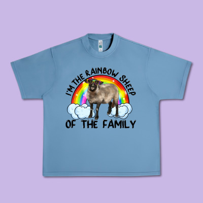 Urban Heavy Tee i'm the rainbow sheep of the family suffolk sheep black face sheep