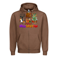 Chestnut happy hallothanksmas trees Zipper Hoodie - AdoDesignShop