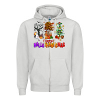 Dove Grey happy hallothanksmas trees Zipper Hoodie - AdoDesignShop
