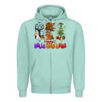 Seafoam happy hallothanksmas trees Zipper Hoodie - AdoDesignShop