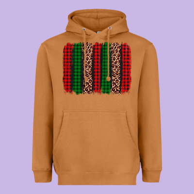 Christmas Glitter Leopard Brushstroke Heavyweight Hoodie Designed By Adodesignshop