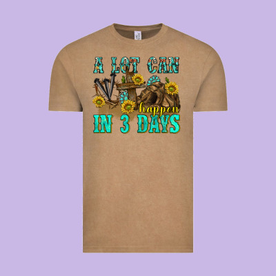 A Lot Can Happen In 3 Days Western Vintage Tee Designed By Texasbilliewilder