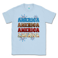 Dusty Blue Western America Classic Tee - Neo Western