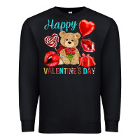 Black happy valentines day Premium Sweatshirt - NancyCooperArtShop
