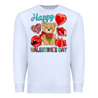 White happy valentines day Premium Sweatshirt - NancyCooperArtShop
