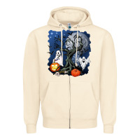 Sandshell halloween tree and ghosts Zipper Hoodie - AdoDesignShop