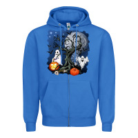 True Royal halloween tree and ghosts Zipper Hoodie - AdoDesignShop
