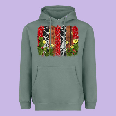 Cactus Cowhide  Brushstroke Heavyweight Hoodie Designed By Adodesignshop