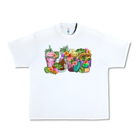 White tropical coffee cups Urban Heavy Tee - Zillion Design Studio