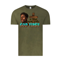 Vintage Olive a wise man puts god first Vintage Tee - texasbilliewilder