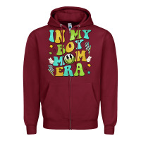 Burgundy in my boy mom era Zipper Hoodie - JahusDesignShop