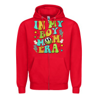 Red in my boy mom era Zipper Hoodie - JahusDesignShop