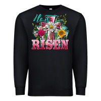 Black he is risen cross easter Premium Sweatshirt - BarkalooDesign