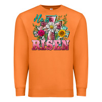 Carrot he is risen cross easter Premium Sweatshirt - BarkalooDesign