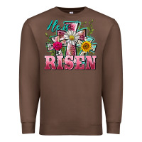 Chestnut he is risen cross easter Premium Sweatshirt - BarkalooDesign