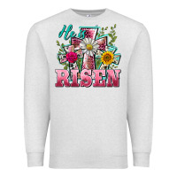 Oatmeal Heather he is risen cross easter Premium Sweatshirt - BarkalooDesign