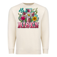 Sandshell he is risen cross easter Premium Sweatshirt - BarkalooDesign