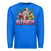 True Royal he is risen cross easter Premium Sweatshirt - BarkalooDesign