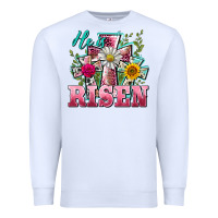 White he is risen cross easter Premium Sweatshirt - BarkalooDesign