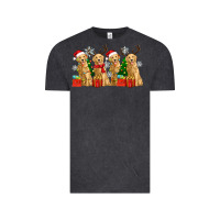Vintage Black golden dogs with christmas Vintage Tee - Zillion Design Studio