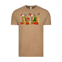 Vintage Coffee golden dogs with christmas Vintage Tee - Zillion Design Studio