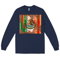 Navy mexican flag serape Long Sleeve Tee - CTS Tumbler Store