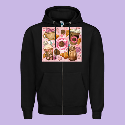 Cafecito Y Chisme. Zipper Hoodie Designed By Jahusdesignshop