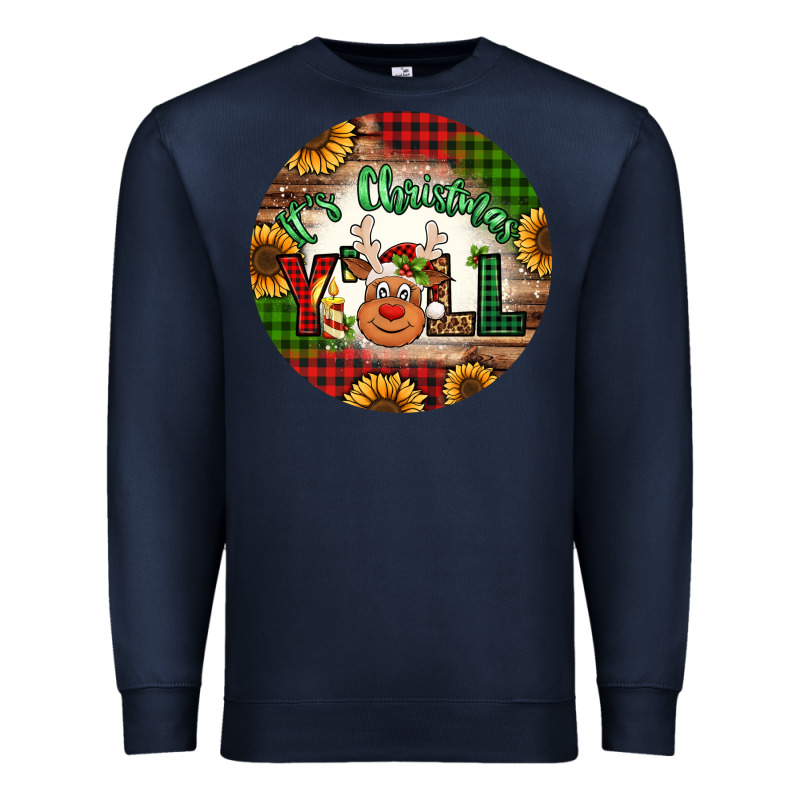 It's Christmas Y'all Reindeer Christmas Premium Sweatshirt by Jasminsmagicworld | Teevron