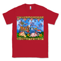 Red America farm animals truck 20oz skinny tumbler Classic Tee - Neo Western