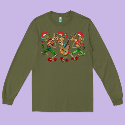Mexican Skeletons Long Sleeve Tee Designed By Cts Tumbler Store