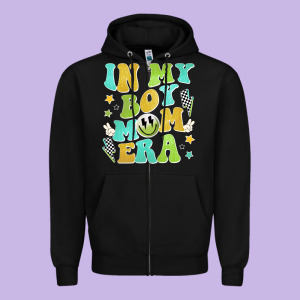 In My Boy Mom Era Zipper Hoodie Designed By Jahusdesignshop