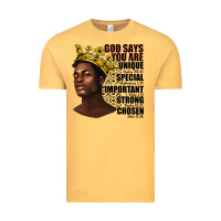 Vintage Mustard afro man god says you are Vintage Tee - texasbilliewilder
