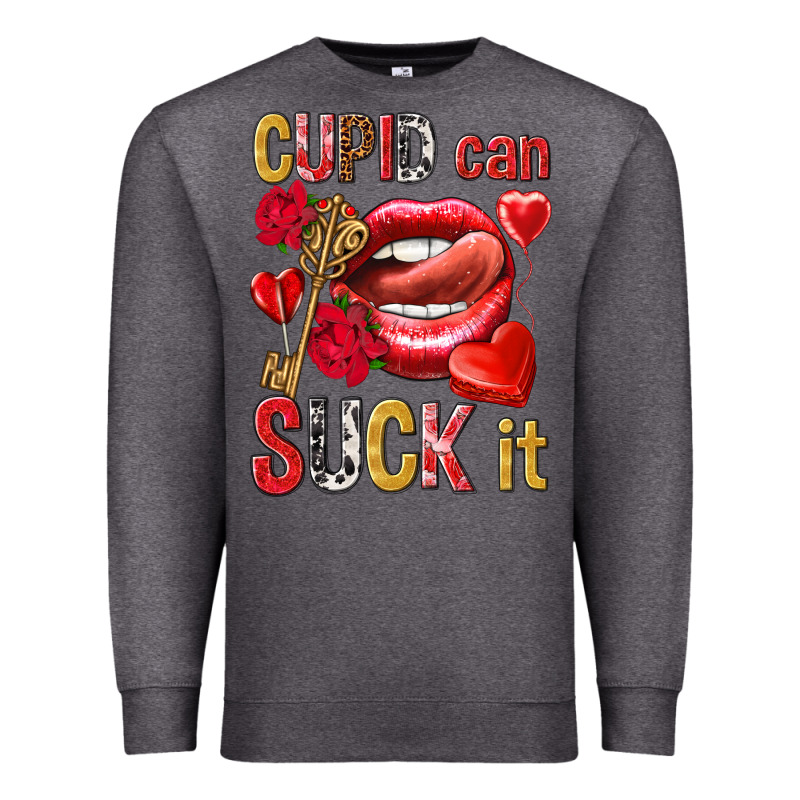 Cupid Can Suck It Premium Sweatshirt by NancyCooperArtShop | Teevron