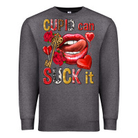 Charcoal Heather cupid can suck it Premium Sweatshirt - NancyCooperArtShop