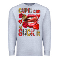 Heather Grey cupid can suck it Premium Sweatshirt - NancyCooperArtShop