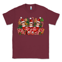 Burgundy Christmas girl elfs Classic Tee - FaDigitalArtStudio